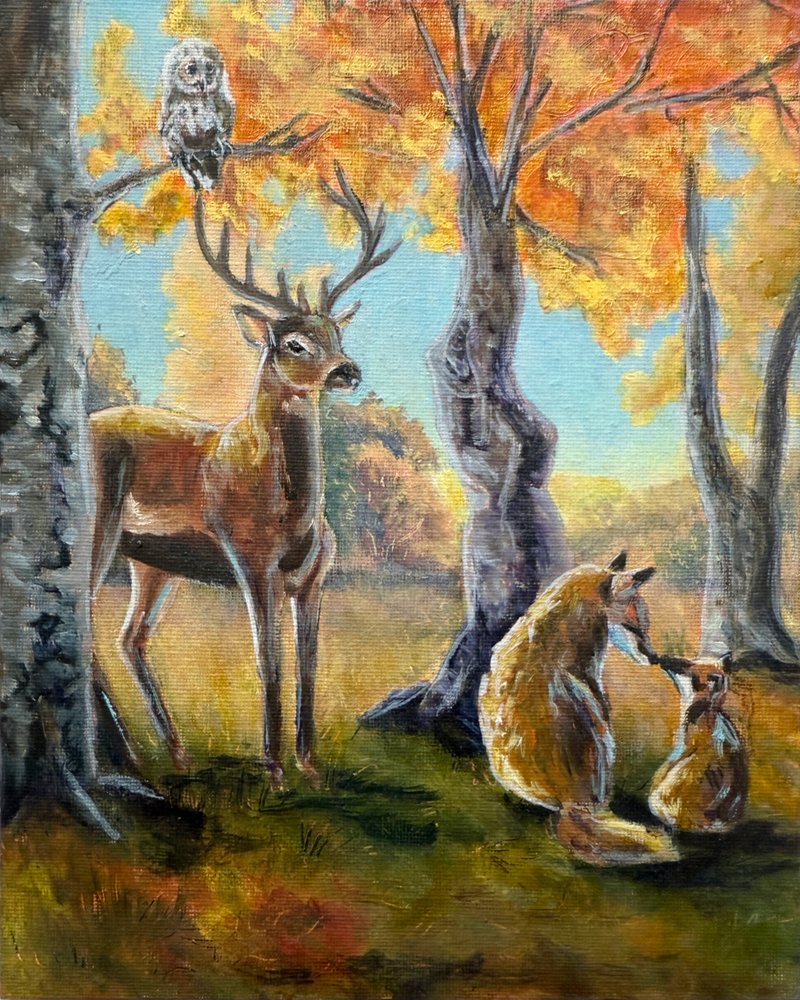 Herbstwald-Wildtiere von Renee Machan Cottagecore Artist