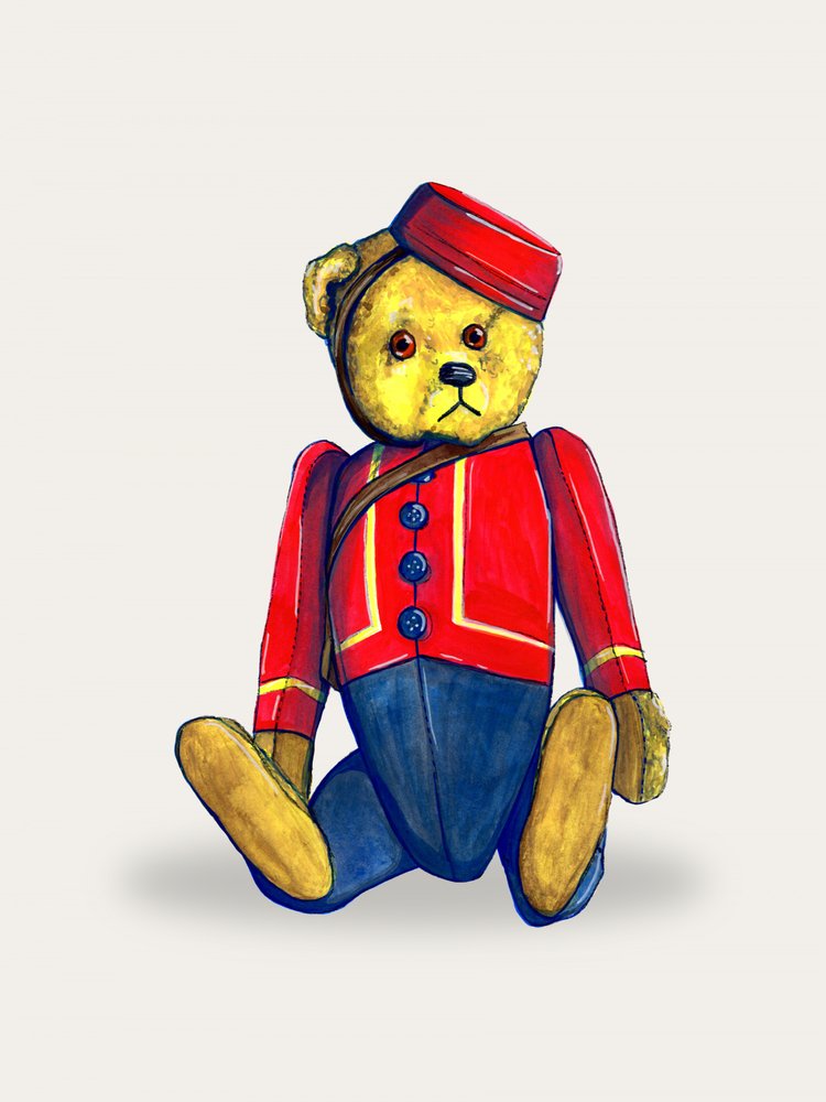 Gepäckträger Teddybär von Renee Machan Cottagecore Artist