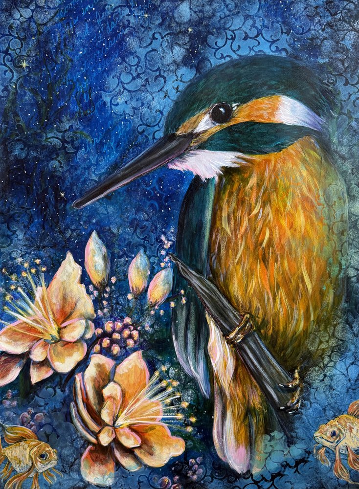 Mystischer Eisvogel Blüte von Renee Machan Cottagecore Artist