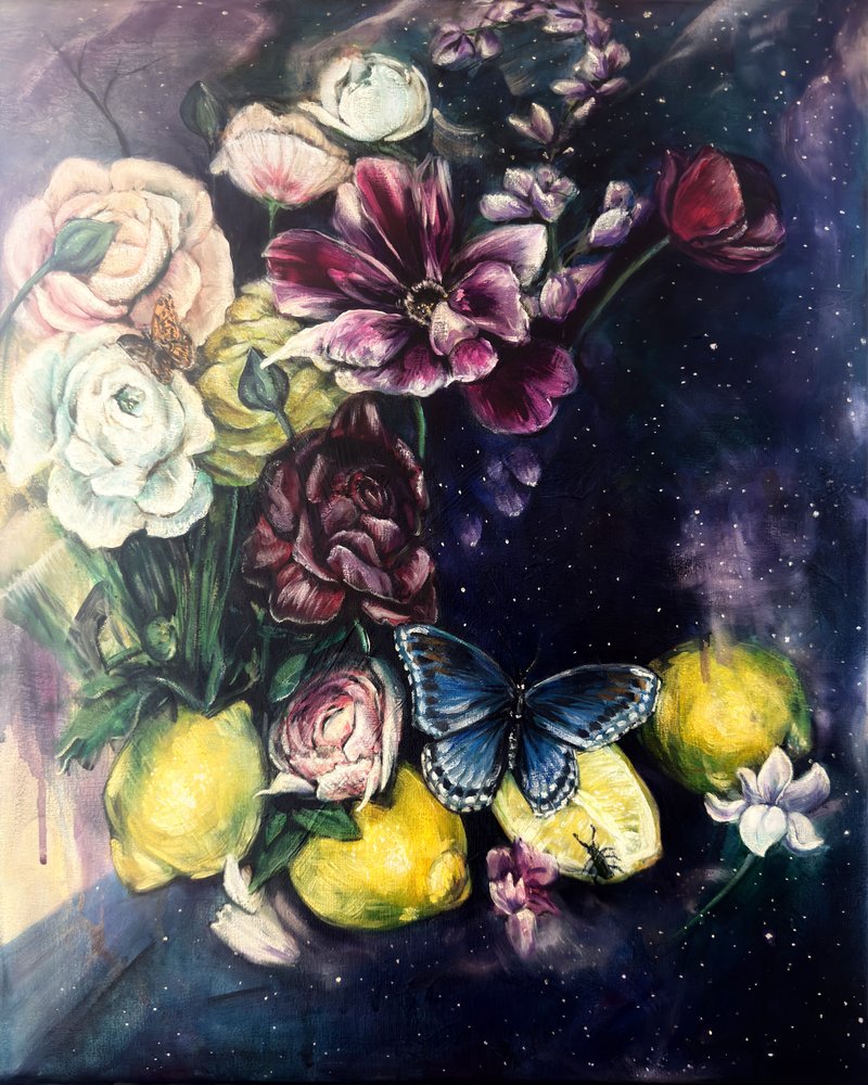 Sternenblüte mit Schmetterling von Renee Machan Cottagecore Artist