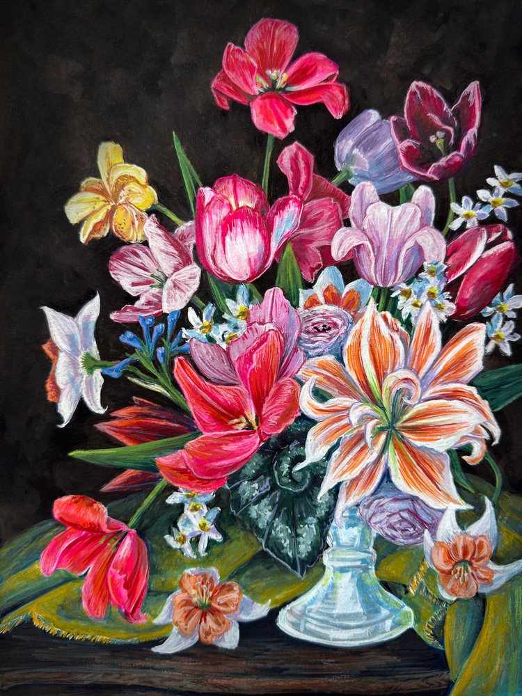 Lebendiger Blumenstrauß von Renee Machan Cottagecore Artist