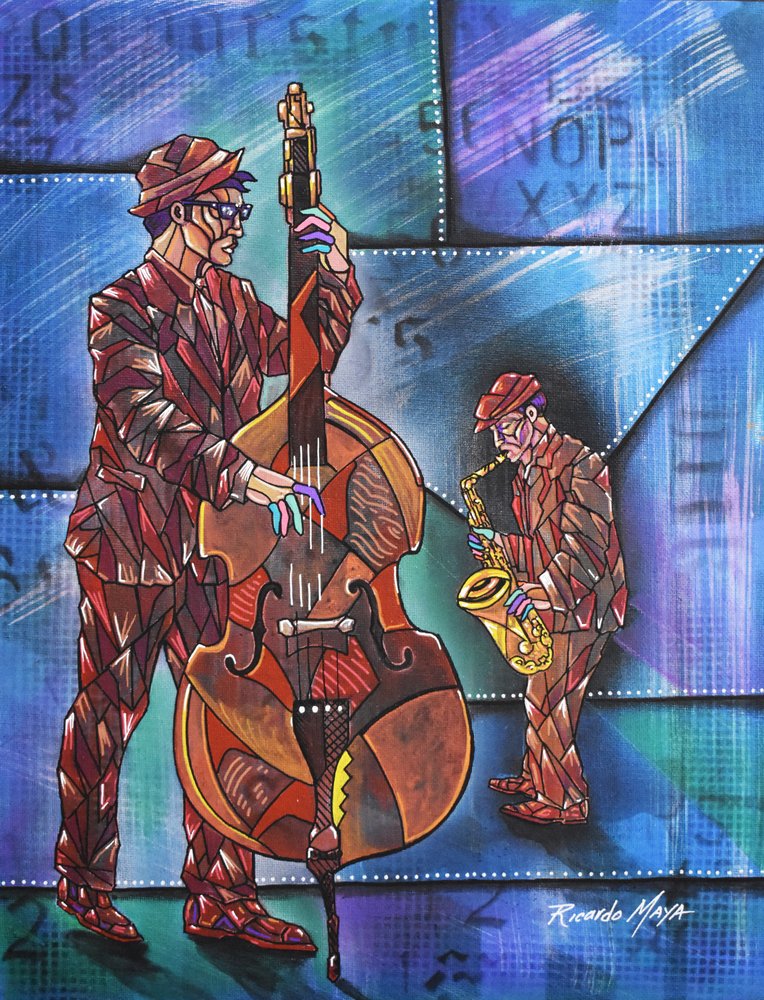 Geometrische Jazzspieler von Ricardo Maya
