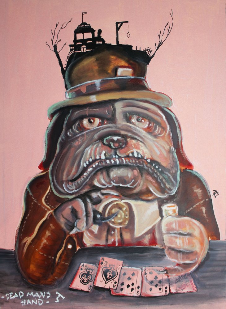 Wilder Westen Poker Bulldogge von Robert Sigaard