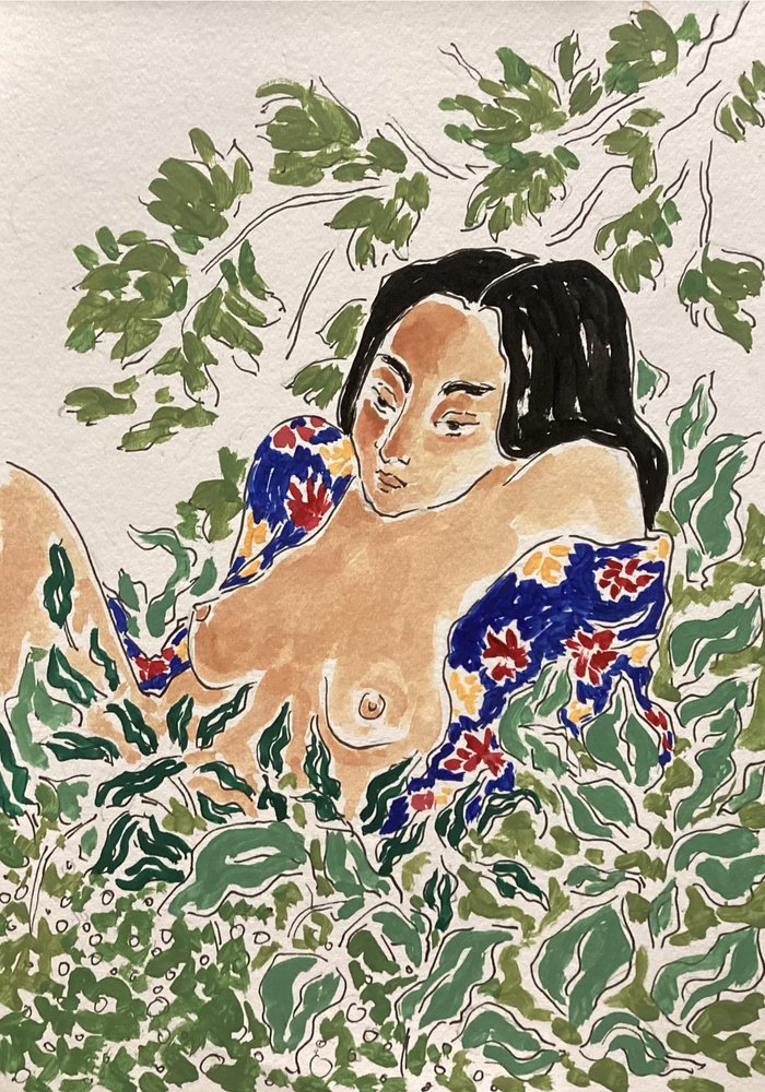 Frau im Laub von Rushati Chowdhury