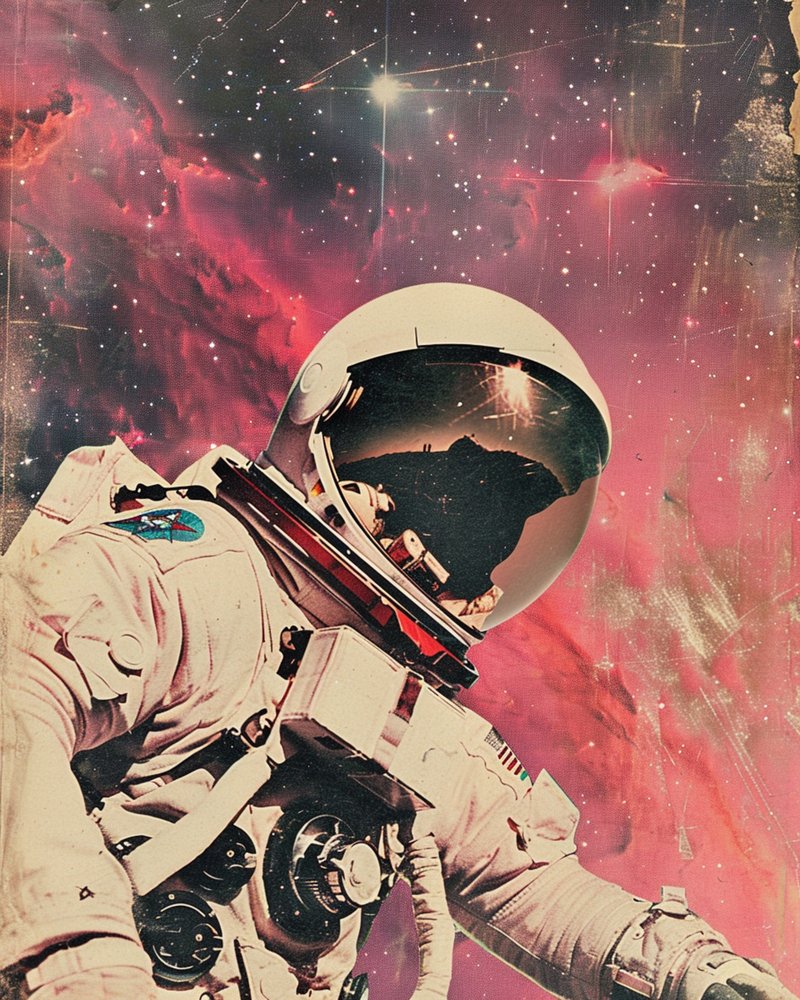 Astronaut Rote Nebel von Samantha Hearn
