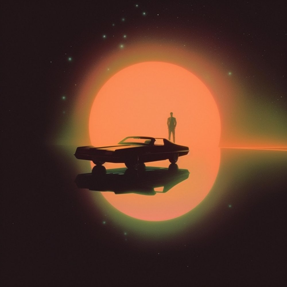 Einsamer Reisender Oranger Planet von Samantha Hearn