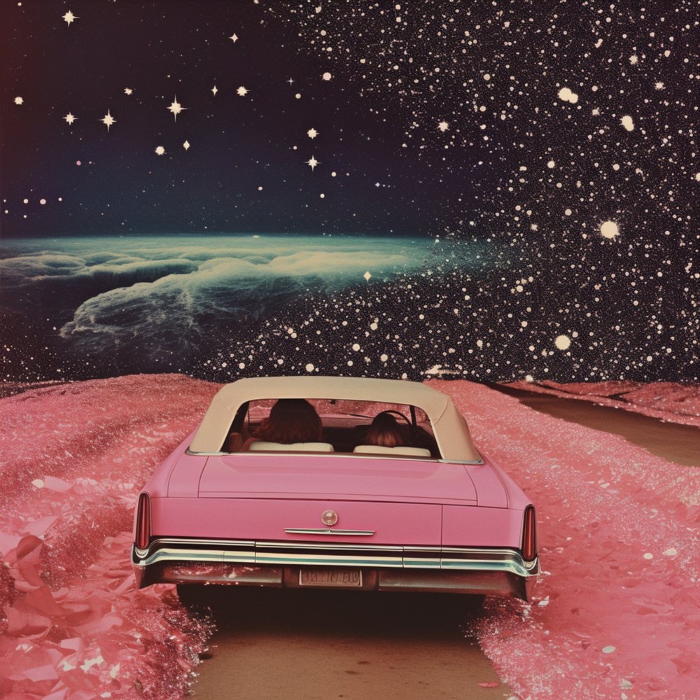 Rosa Cabrio im Weltraum von Samantha Hearn