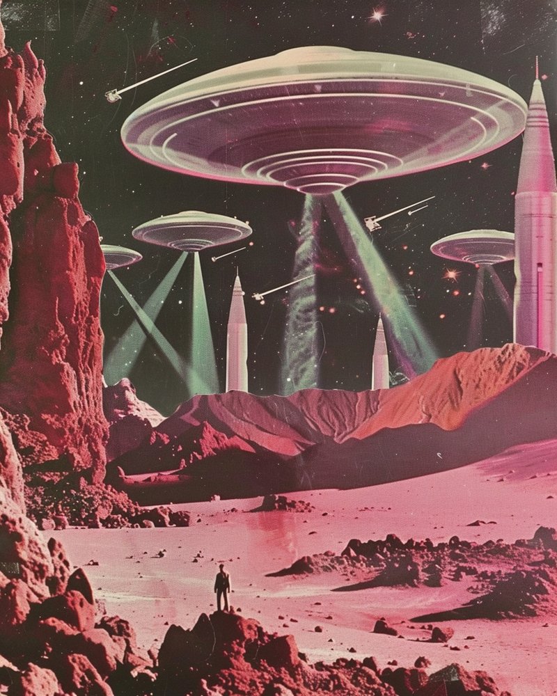 Retro SciFi Invasion von Samantha Hearn