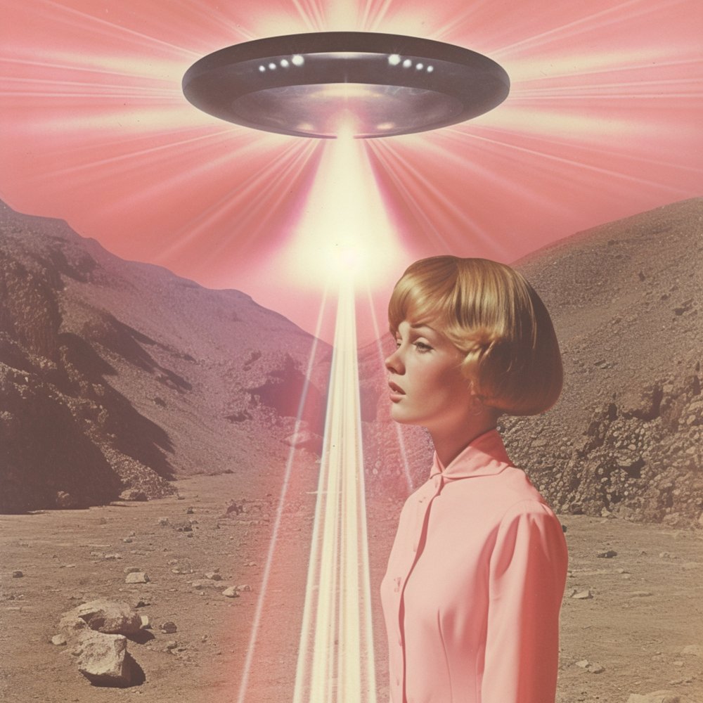 Frau unter UFO-Strahl von Samantha Hearn