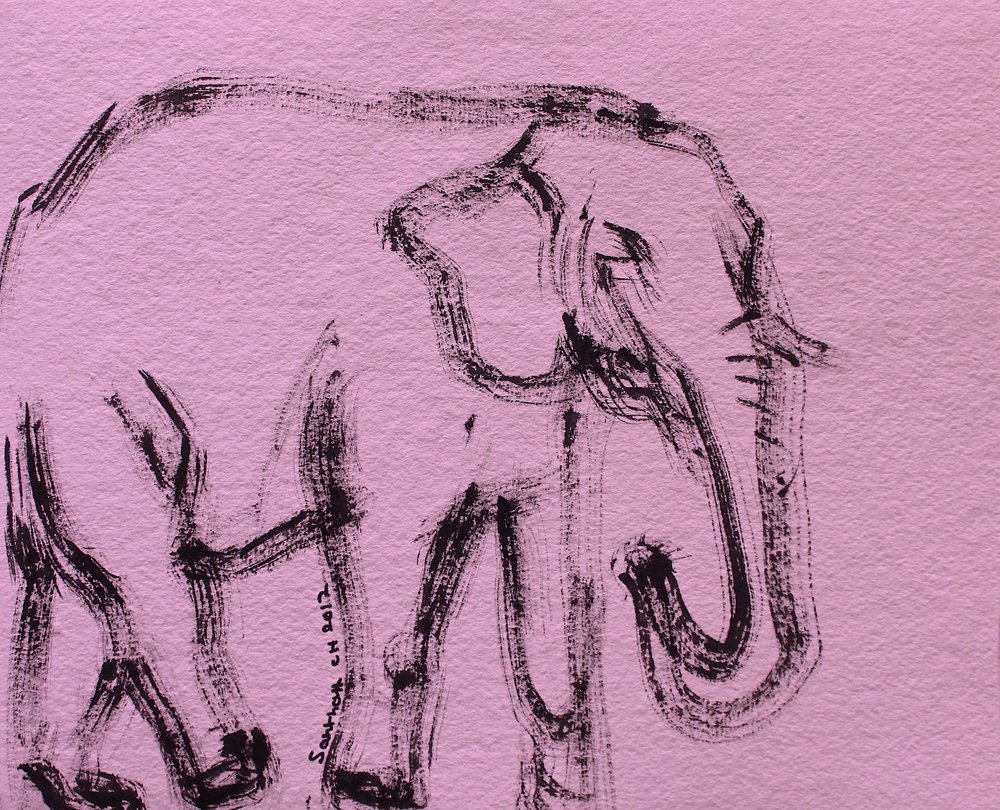 Abstrakter rosa Elefant von Santhosh ch