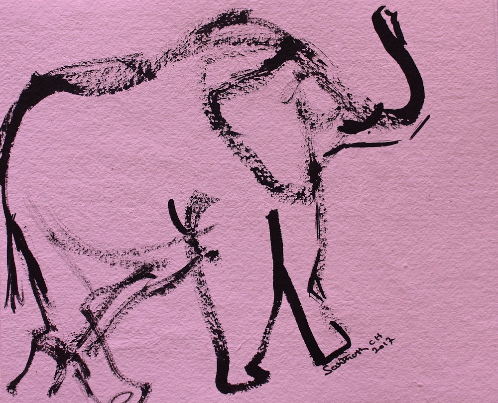 Abstrakter rosa Elefant von Santhosh ch