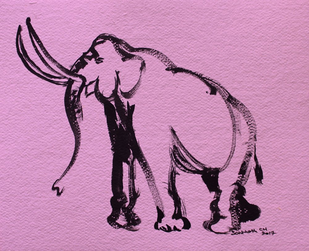 Abstrakter Rosa Elefant von Santhosh ch