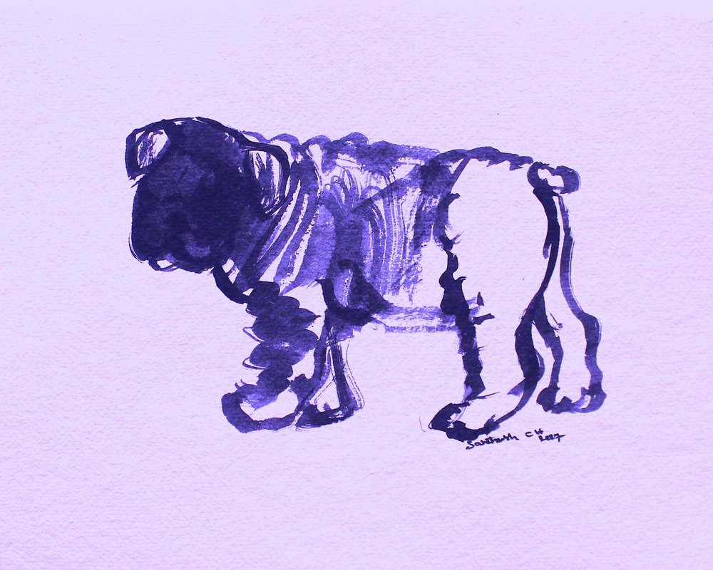 Abstrakte Lila Bulldogge von Santhosh ch
