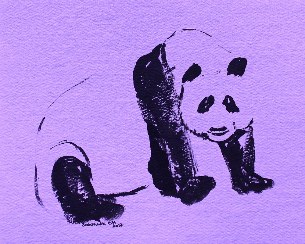 Schwarzer Tintenpanda von Santhosh ch