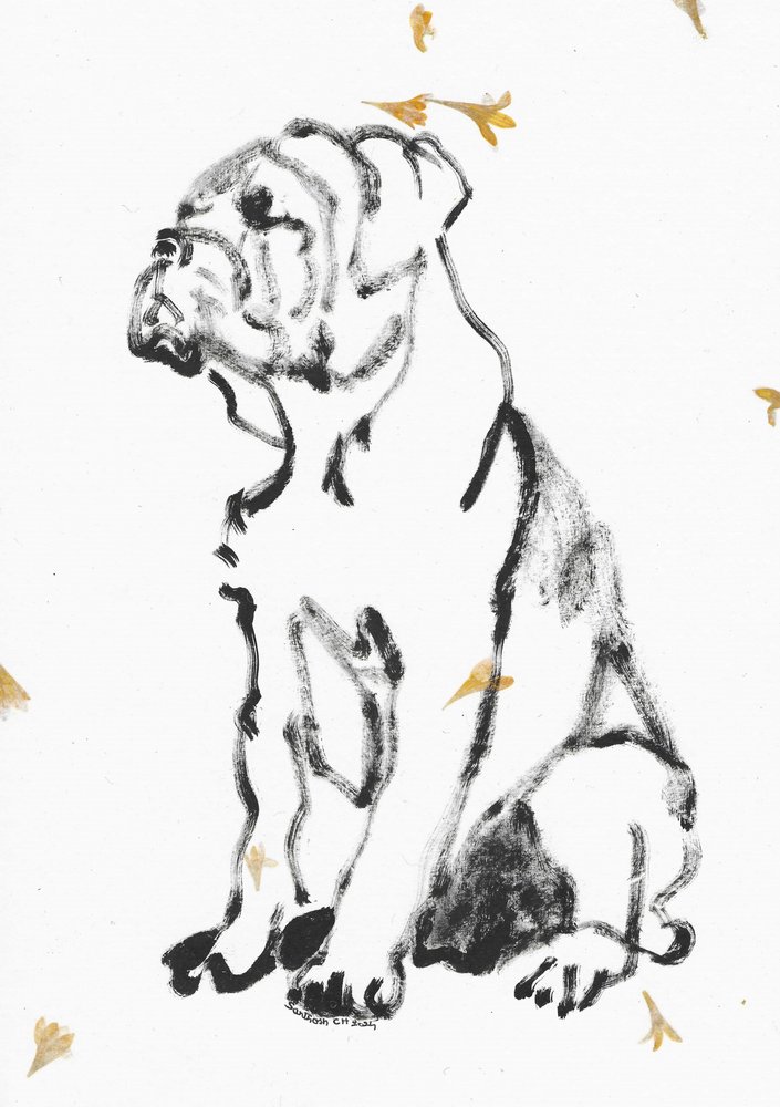Bulldoggenwelpe Skizze von Santhosh ch