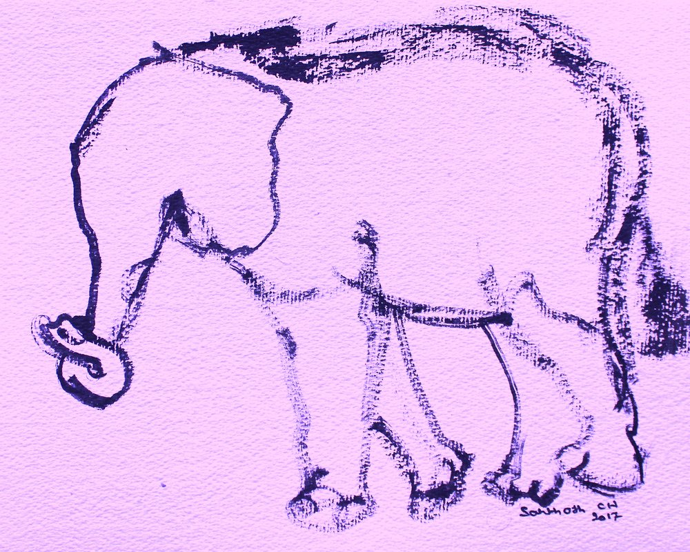 Neugieriger Elefant Zeichnung von Santhosh ch