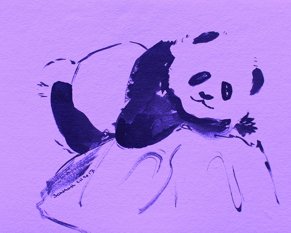 Niedlicher Lila Panda von Santhosh ch