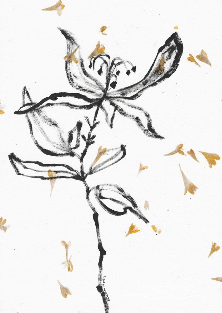 Zarte Blumenskizze von Santhosh ch