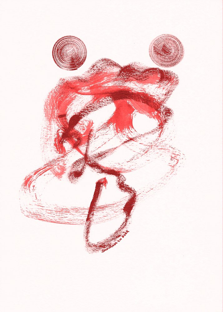 Dynamisches rotes Abstrakt von Santhosh ch