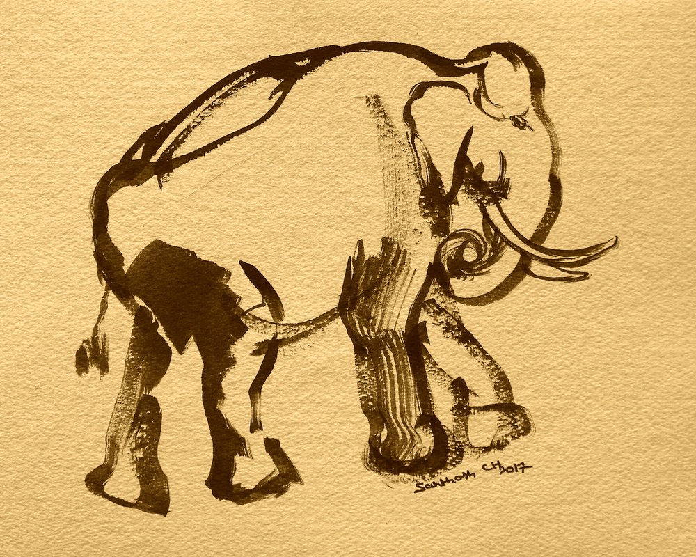 Eleganter Tinten-Elefant von Santhosh ch