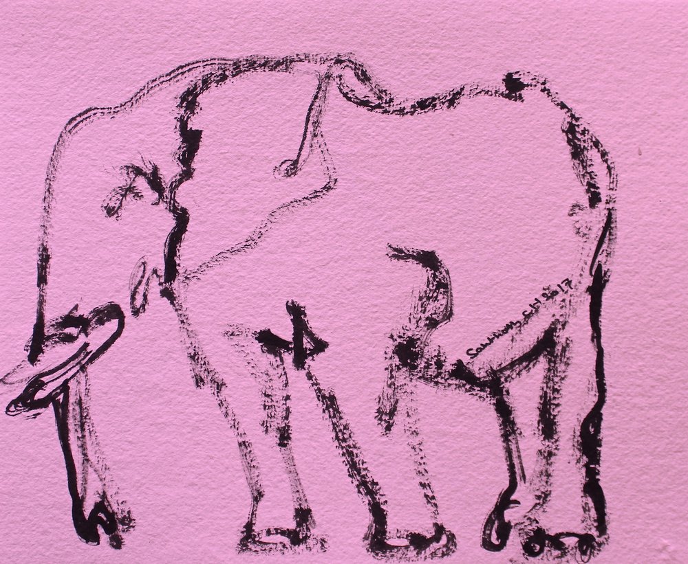 Expressiver Elefantenskizze von Santhosh ch