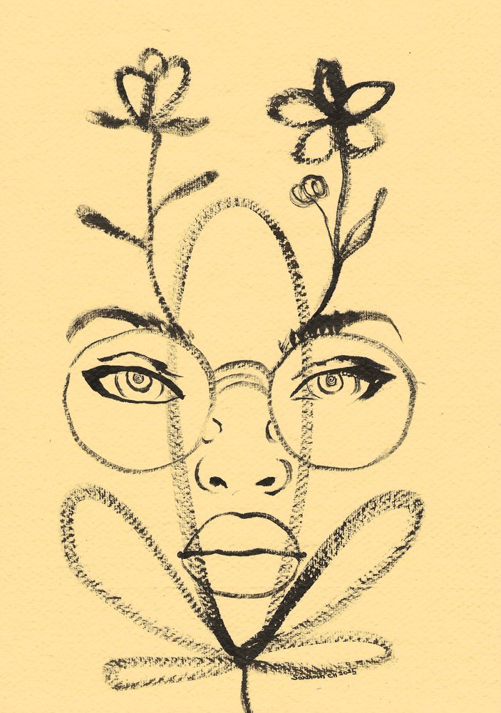 Blumen-Gesichtszeichnung von Santhosh ch
