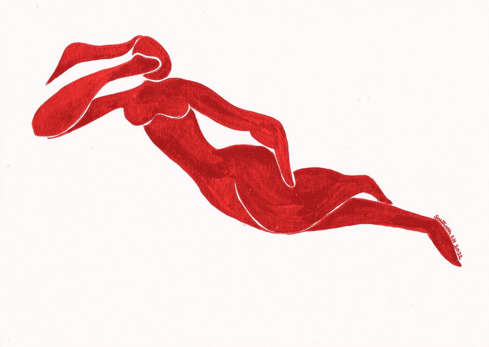 Anmutige rote Figur von Santhosh ch