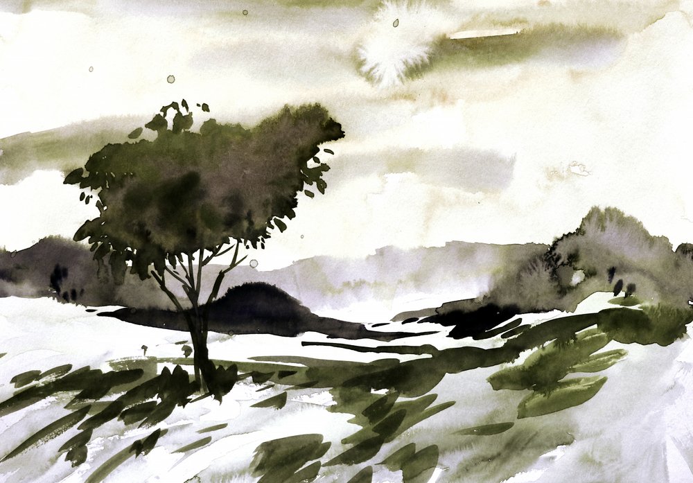 Einsamer Baum Landschaft von Santhosh ch