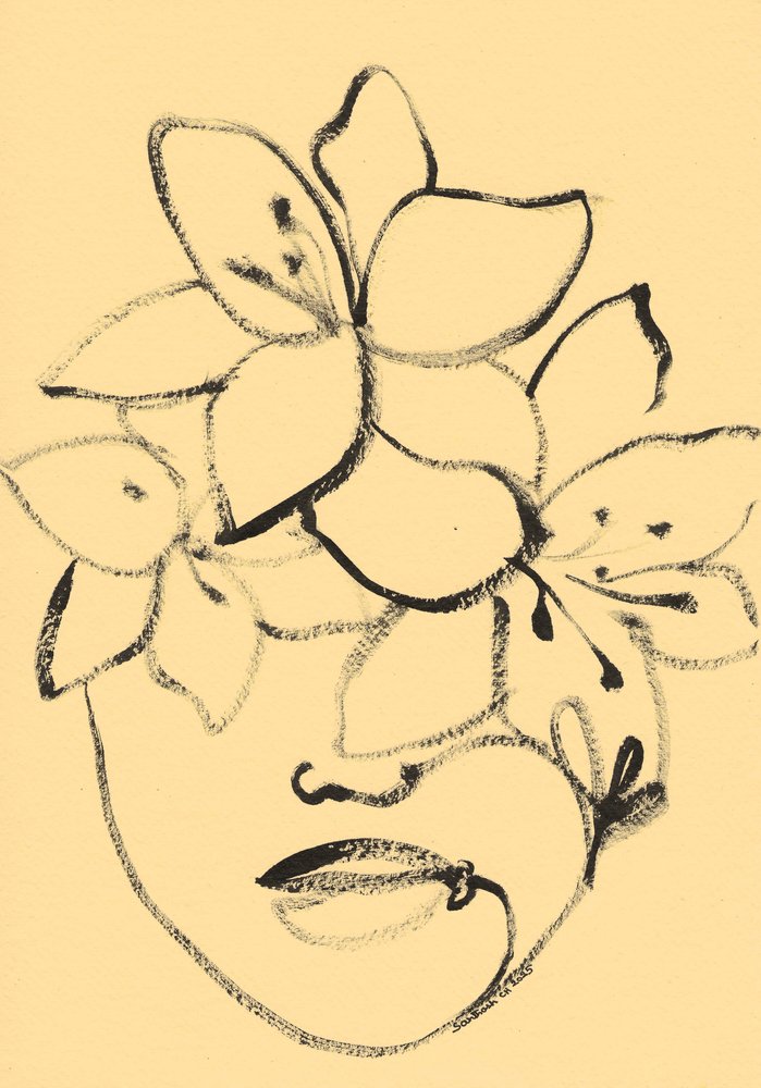 Minimalistisches Blumen-Gesicht von Santhosh ch