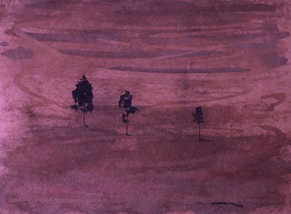 Minimalistische Pflaumenlandschaft von Santhosh ch