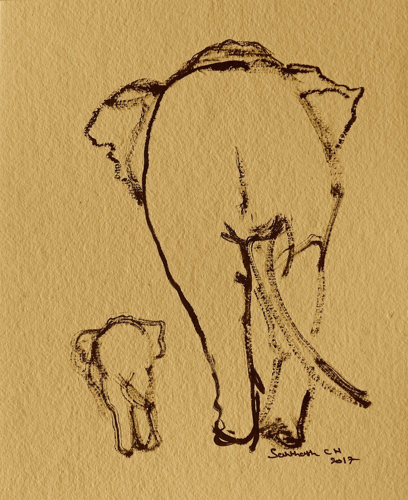 Mutter Baby Elefanten von Santhosh ch