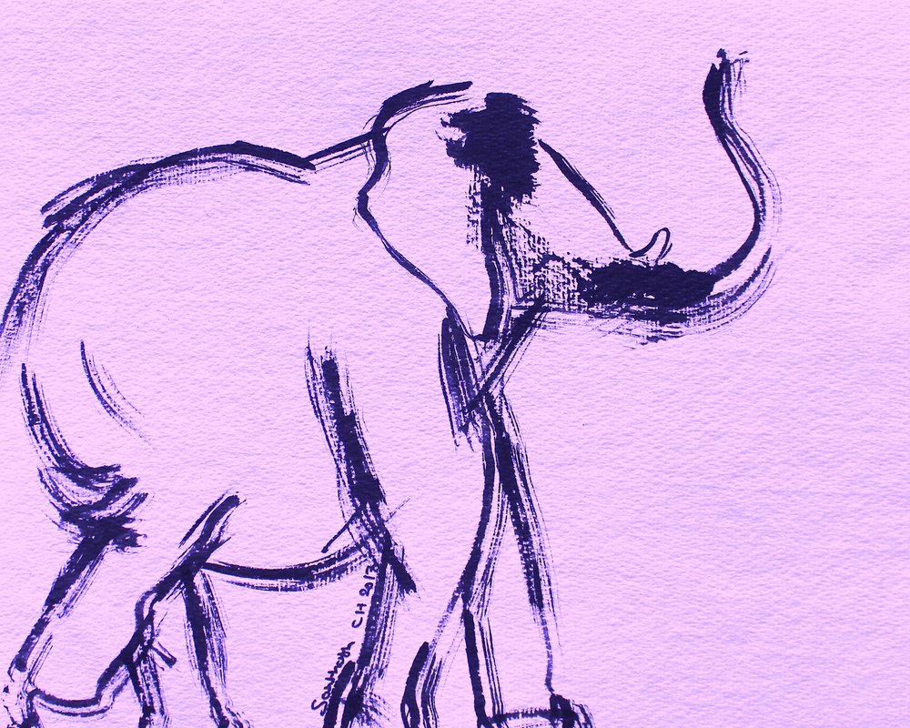 Lila Elefant Skizze von Santhosh ch