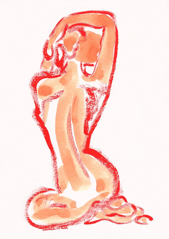 Sinnliche Rote Figurenstudie von Santhosh ch