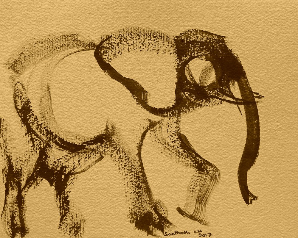 Sepia Elefant Geste von Santhosh ch