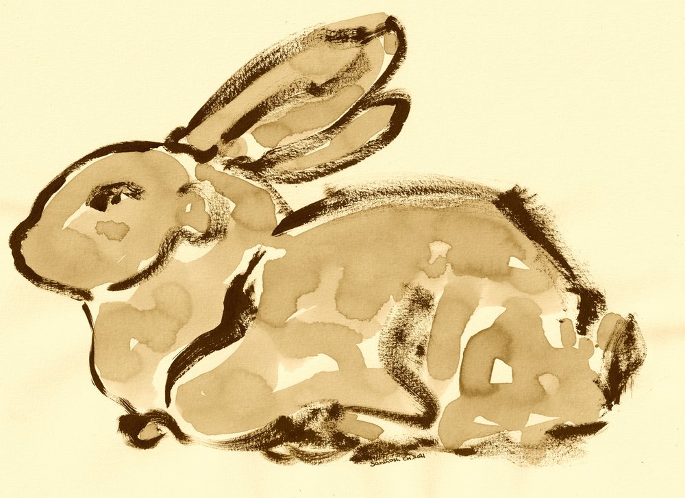 Sepia-Kaninchenstudie von Santhosh ch