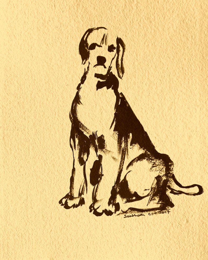 Sitzender Tintenhund von Santhosh ch