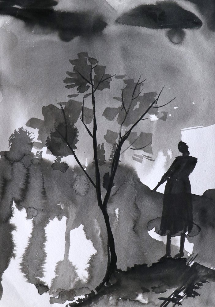Einsame Figur Dunkler Himmel von Santhosh ch