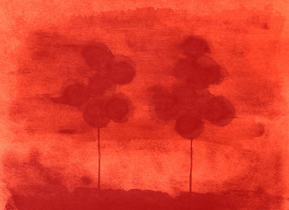 Warme rote Silhouetten von Santhosh ch
