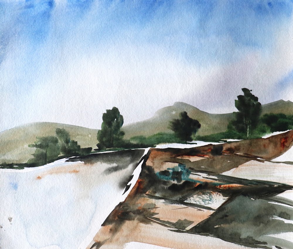 Aquarell-Bergreflexionen von Santhosh ch