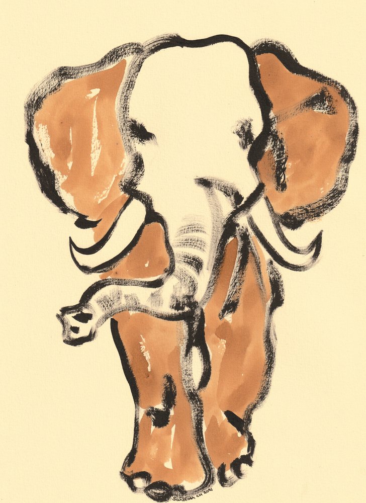 Wilde Elefantenskizze von Santhosh ch