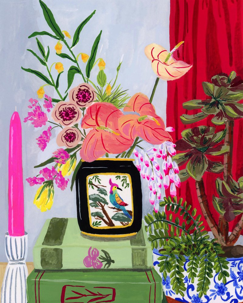 Lebendiges Blumenstillleben von Sarah Gesek