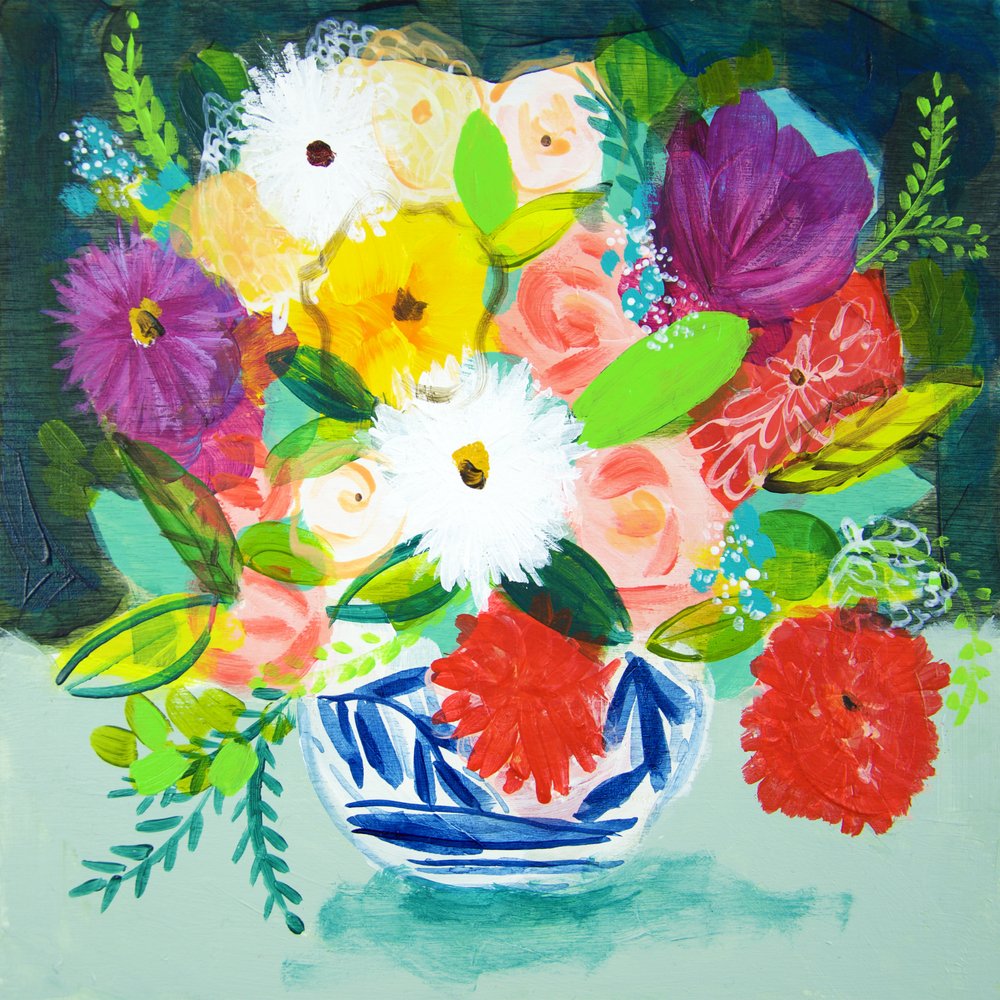 Lebendig gemalte Blumen von Shelley Hampe
