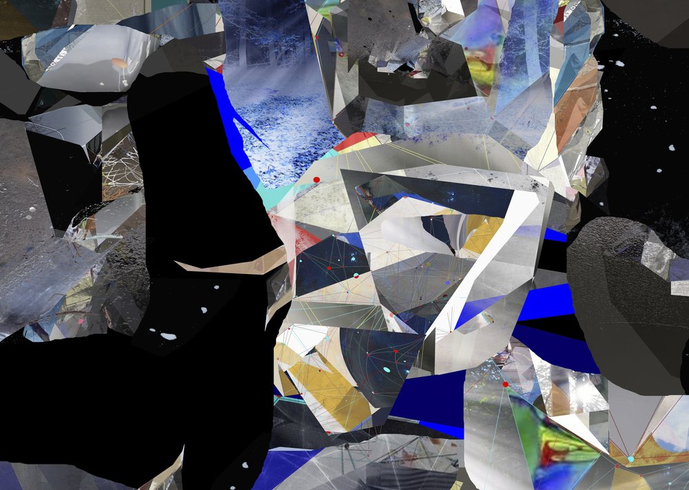Zerbrochenes blaues Abstrakt von Stefan Fransson