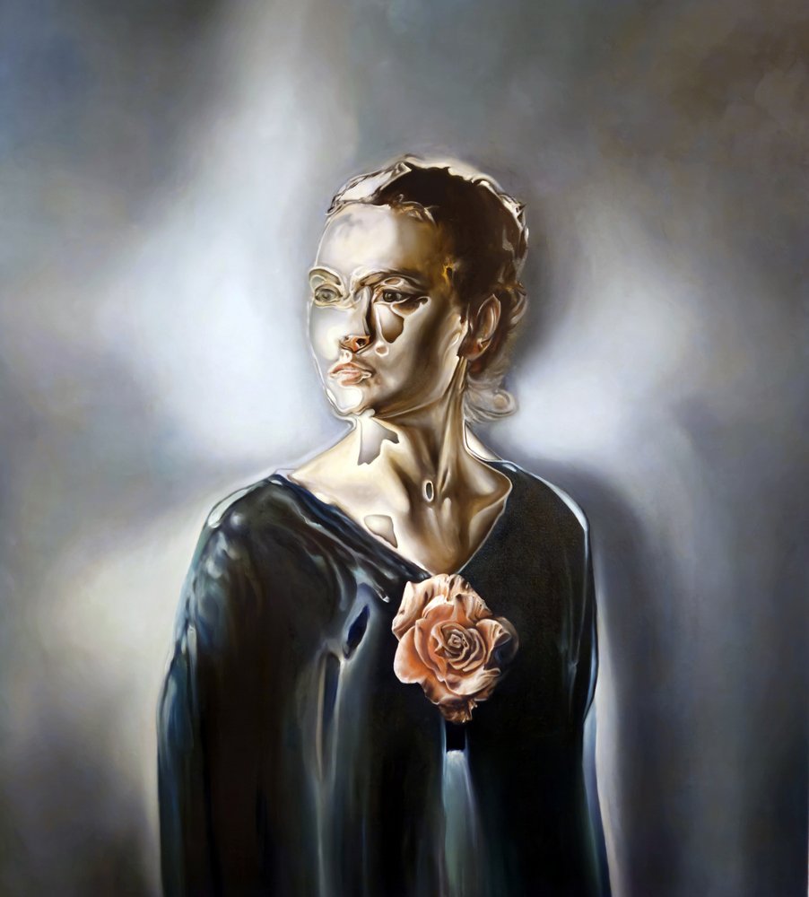 Geheimnisvolle Frau mit Rose von Stefano Mazzolini