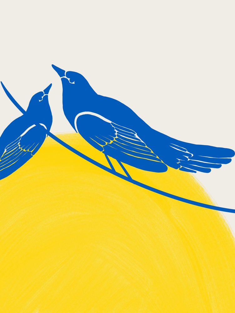 Hoffnungsvolle blaue Vögel von Studio Palette