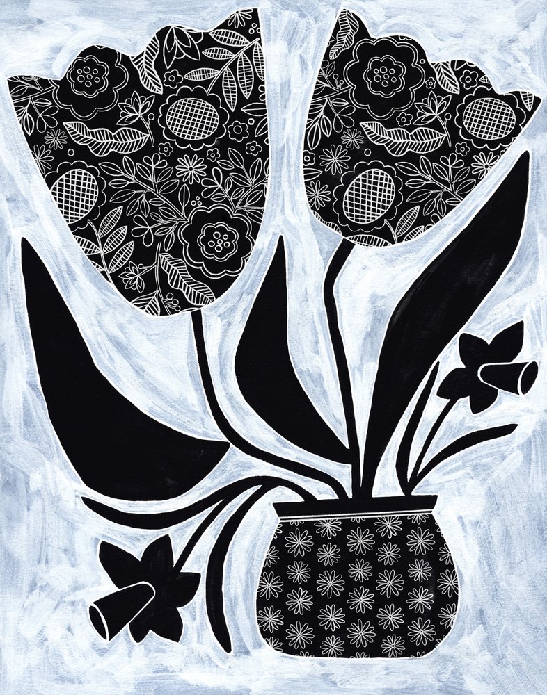 Gemusterte Volksblumen von Susan Black