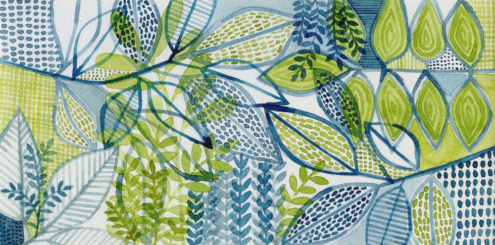 Serene Botanische Blätter von Susan Black