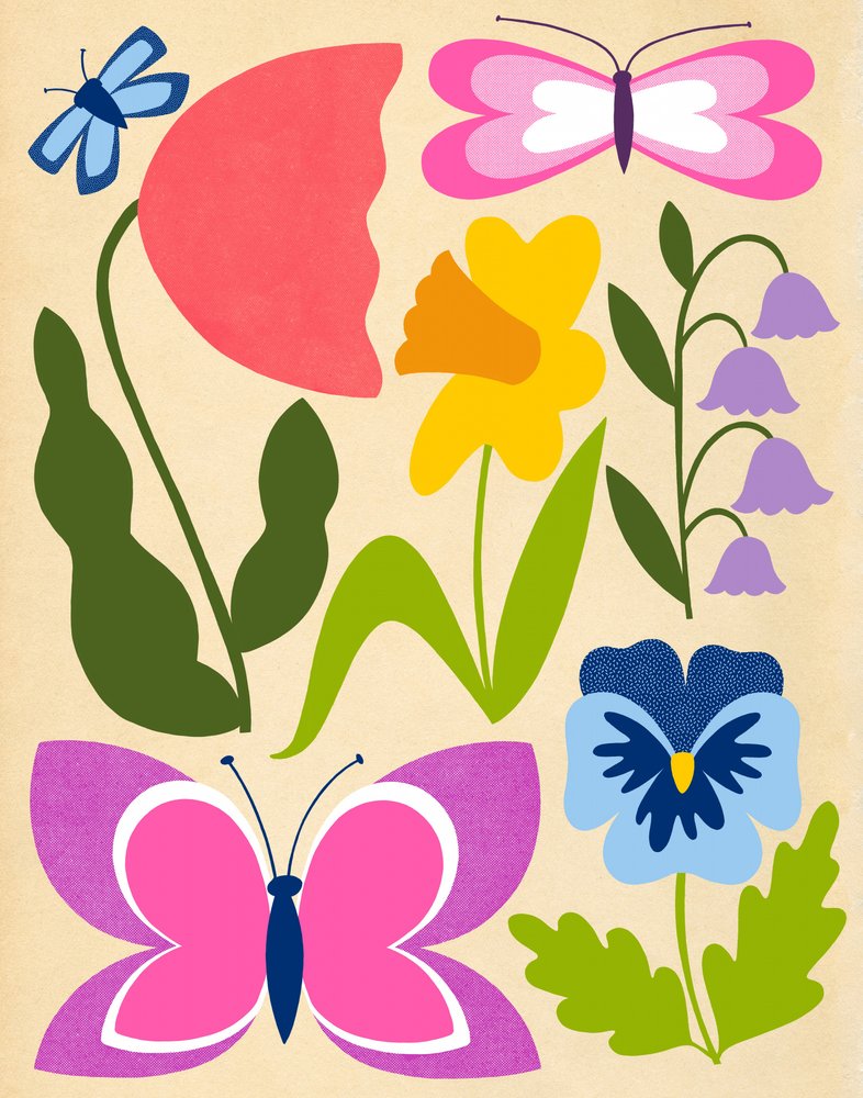Frühlingsgarten Schmetterlinge von Susan Black