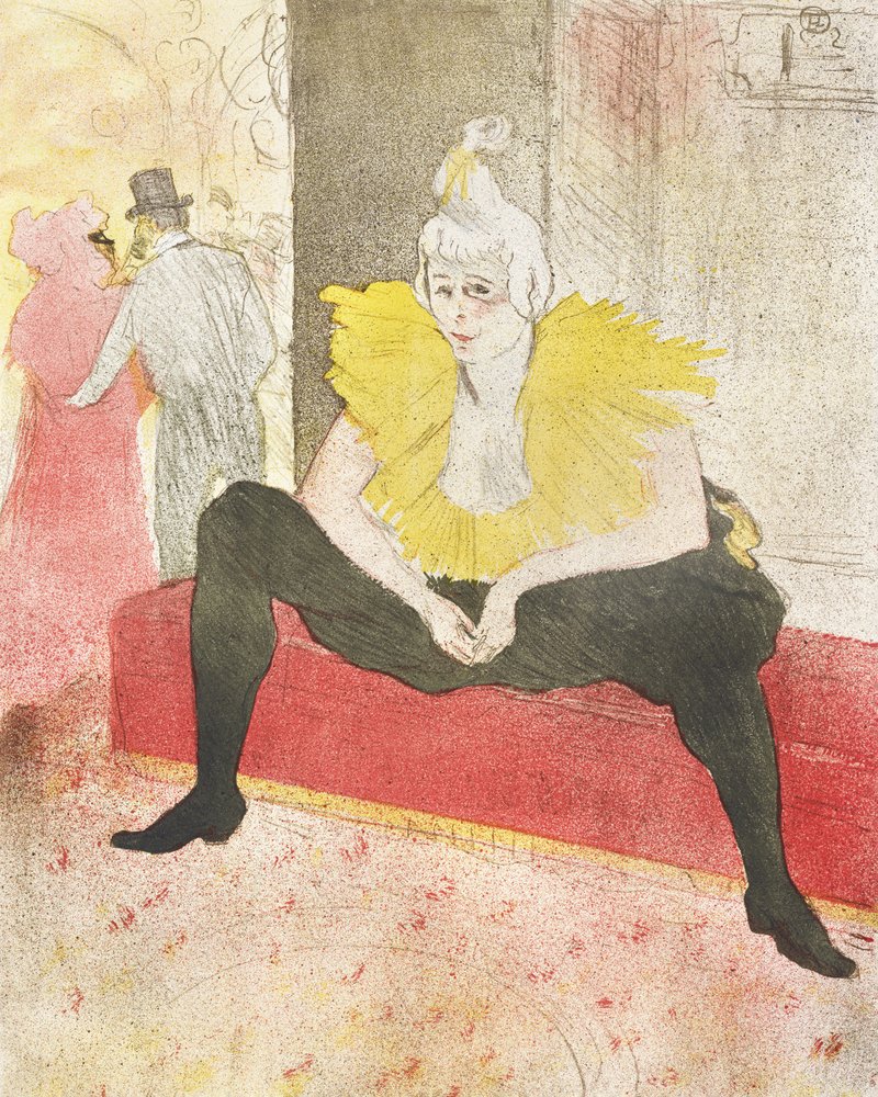 Die sitzende Clownin (Miss Cha U Kao) (1896) von TOULOUSE LAUTREC