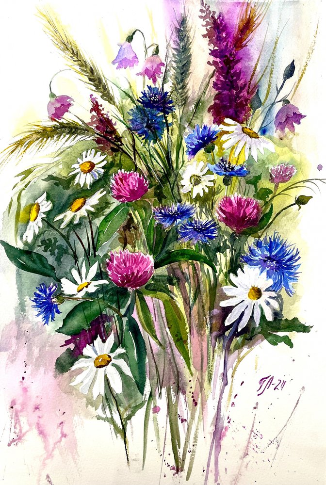 Lebendiger Wildblumenstrauß von Tanya Lundmark